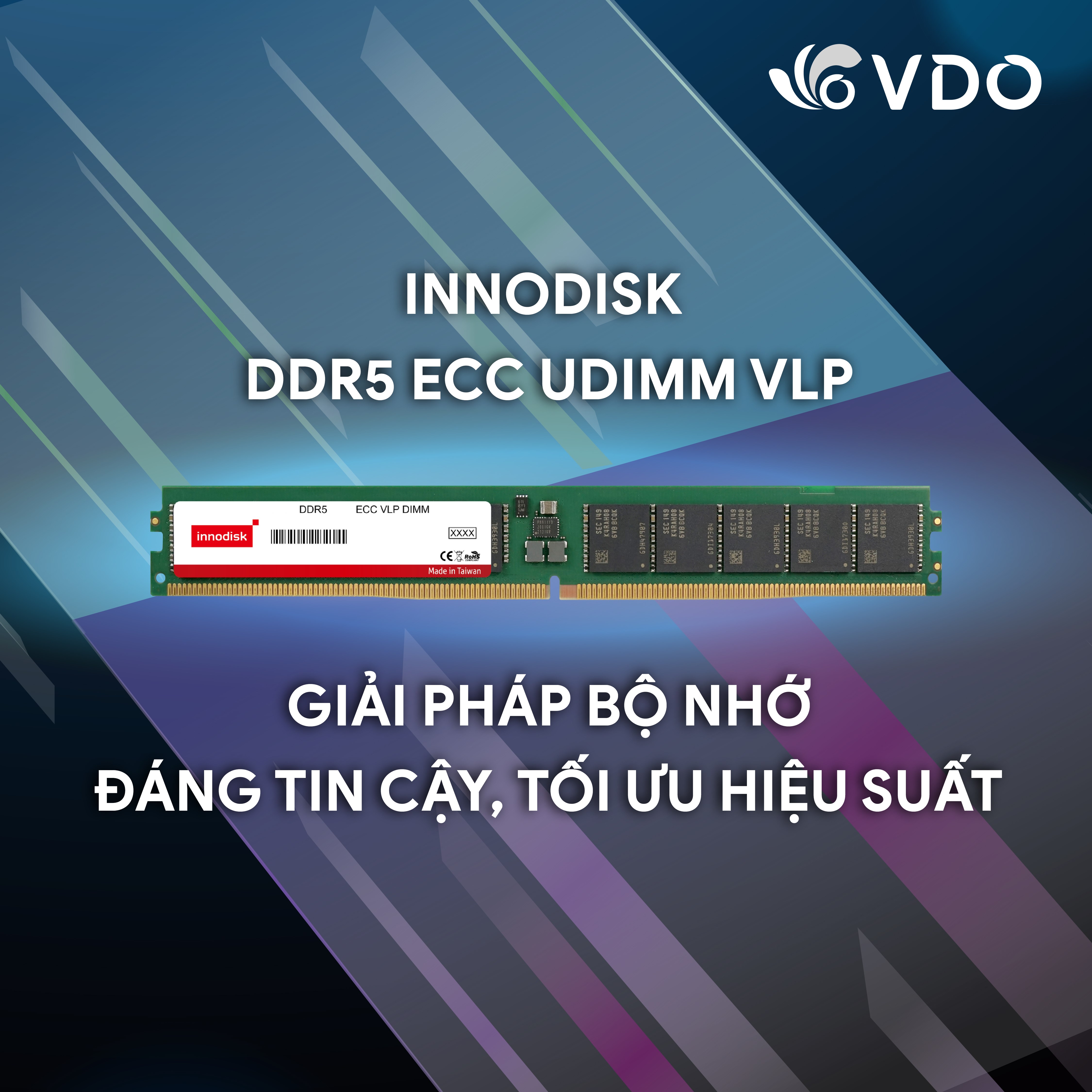 Innodisk DDR5 ECC UDIMM VLP – Giải pháp bộ nhớ tối ưu cho hệ thống 1U